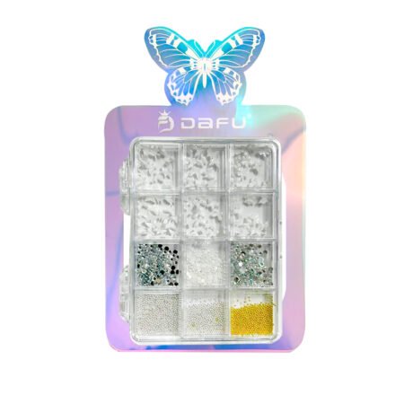 Decoração de Unhas Dafu Coleção Borboleta Branco