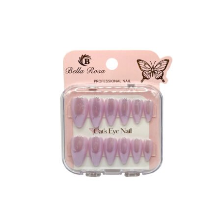 Unha Postiça Cat Eye Almond Lilas  Bella Rosa