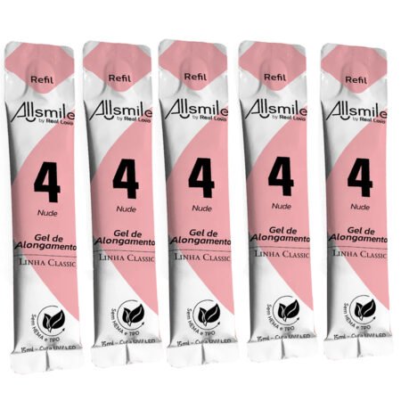 Kit 5 Gel Allsmile by Real Love Nude 4 Refil 15ml