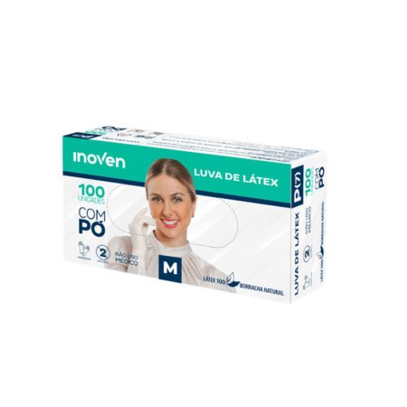Luva de Latex  Inoven Com Pó Tamanho M