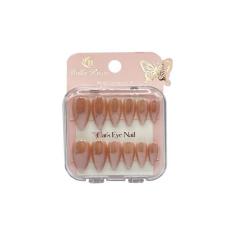 Unha Postiça Cat Eye Almond Tons de  Nude Bella Rosa