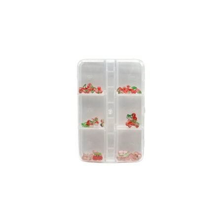 Decoração de Unhas Cereja Dafu Estojinho 6 unidades