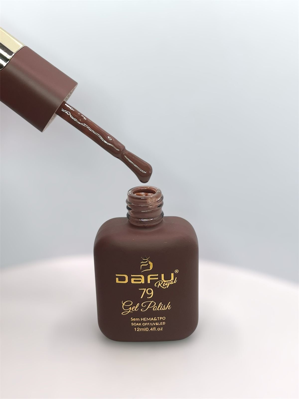 Esmalte em Gel Royal Dafu Marrom Claro Acinzentado 12ml 79 - Imagem 2