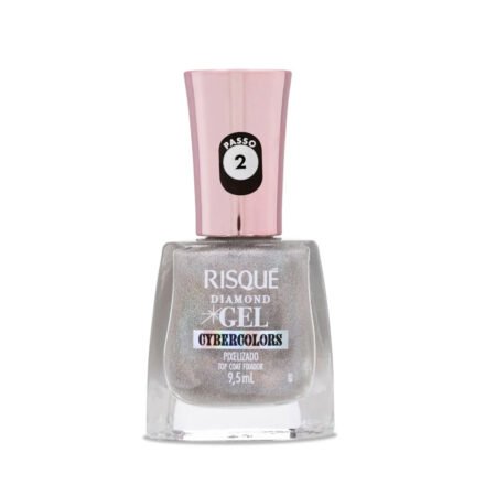 Esmalte Risque Diamond  Gel Top Coat Pixelizado  Cybercolors 9,5ml