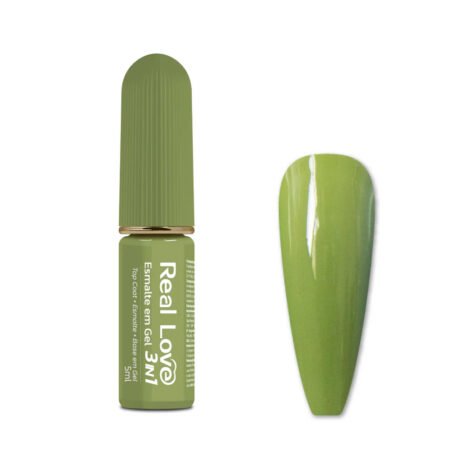 Esmalte em Gel 3 em 1 verde pistache Real Love 5ml 024