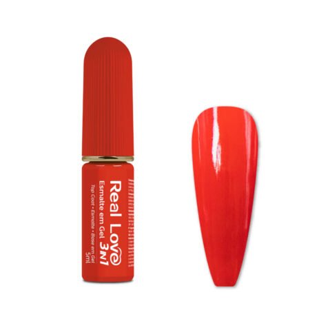 Esmalte em Gel 3 em 1 vermelho Real Love 5ml 048