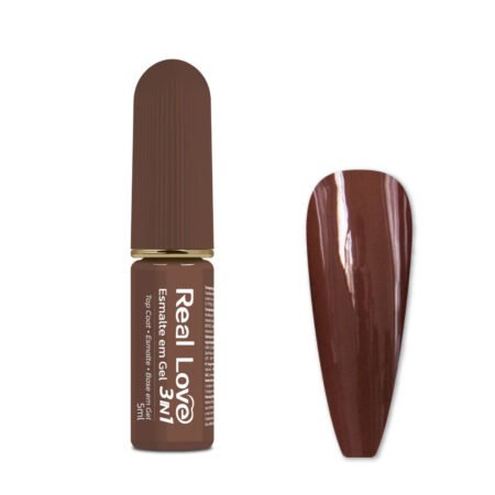 Esmalte em Gel 3 em 1 marsala escuro Real Love 5ml 042