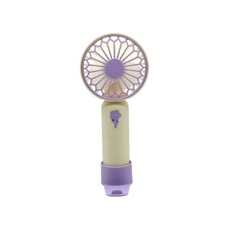 Ventilador de Cílios Mini Fan Flor Lilas Com Suporte Para Celular