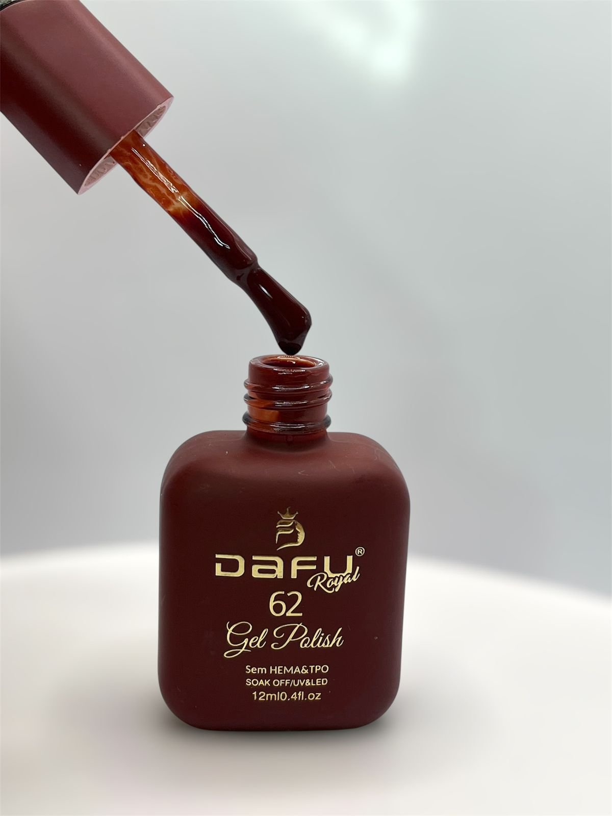 Esmalte em Gel Royal Dafu Marrom Avermelhado 12ml 62 - Imagem 2