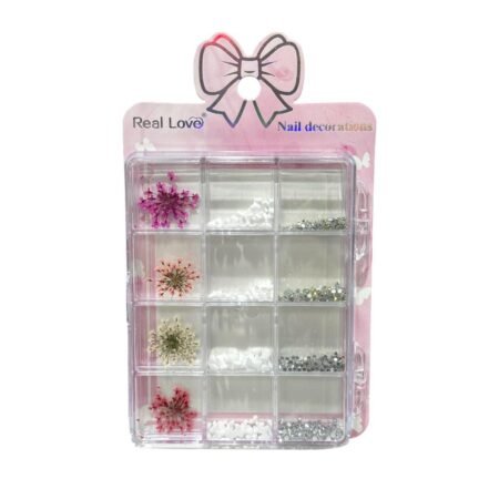 Kit Decoraçao Real love Flor Desidratada Laço e Strass Furta Cor