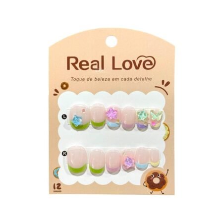 Postiça Infantil Francesinha Verde Real Love 12 unidades