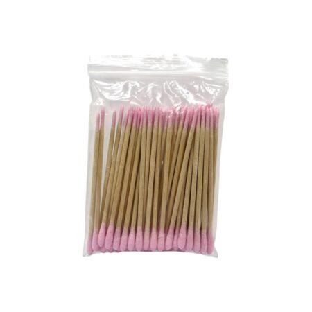 Palito com Algodão Ponta Dupla Rosa 50 Unidades