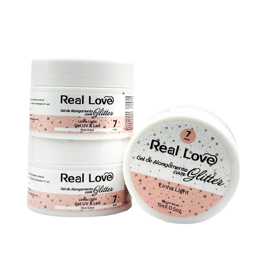 Gel Real Love Nude 7 com Glitter 15ml - Imagem 2