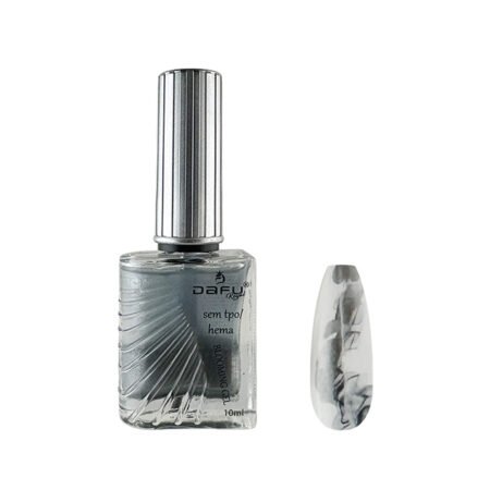 Esmalte Blooming Gel Efeito Aquarela Prata Dafu 10ml 004