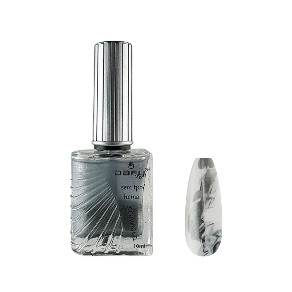 Esmalte Blooming Gel Efeito Aquarela Prata Dafu 10ml 004